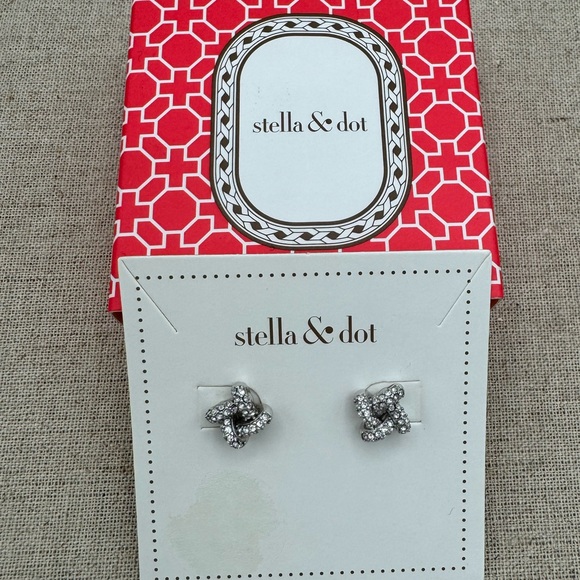 Stella & Dot Jewelry - 🆕Stella & Dot | 🤍🩶Pave Knot Studs🤍🩶
